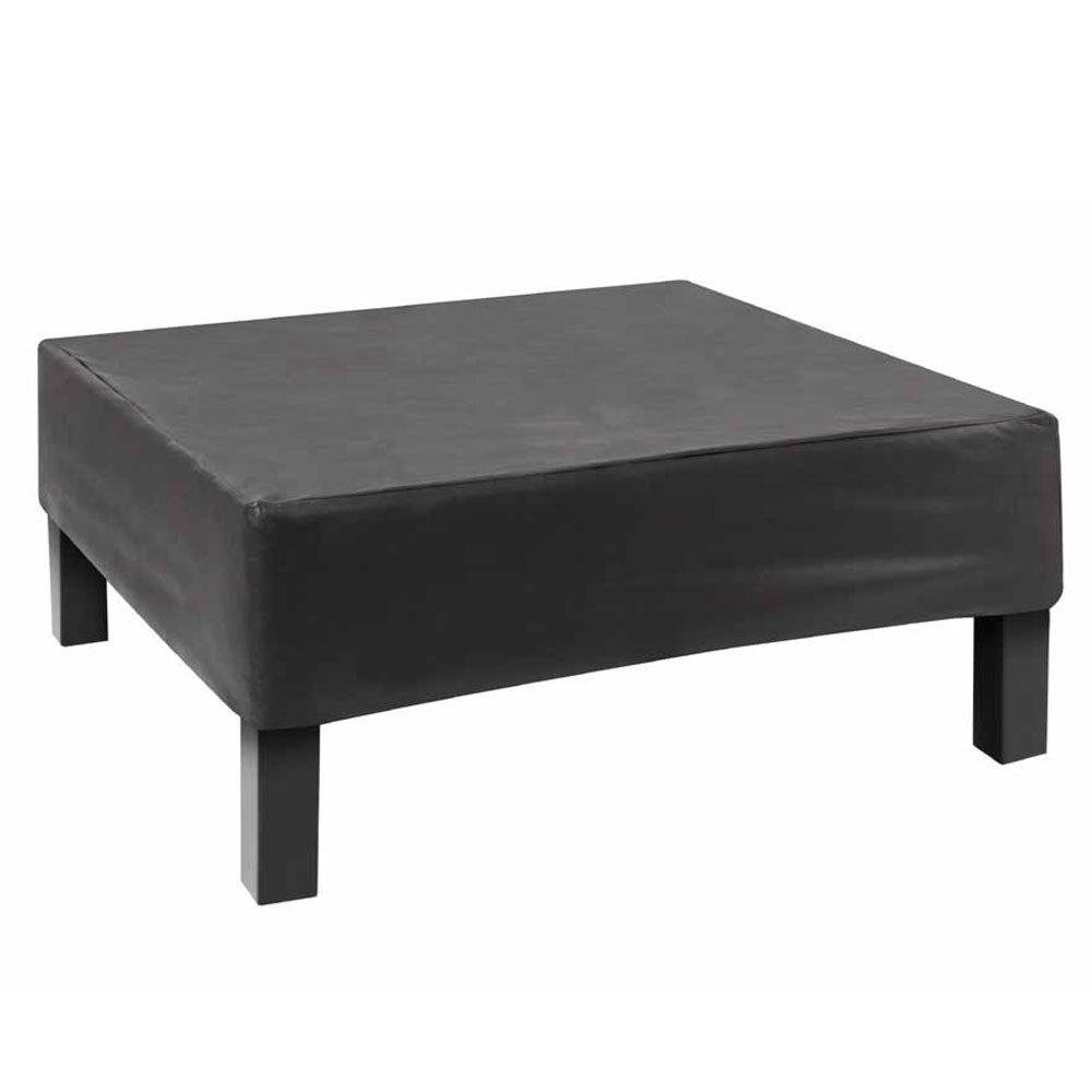 Mesa ratona cuadrada negra tapizada en ecocuer