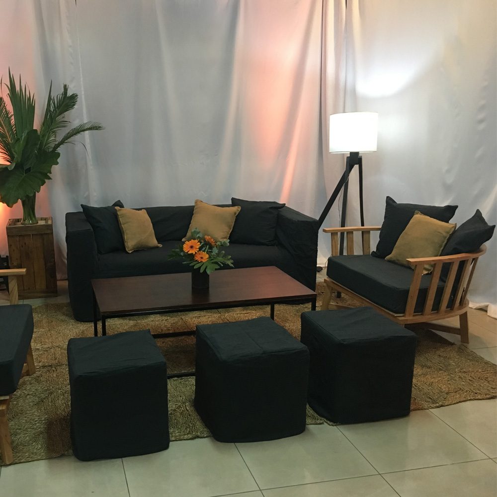 Sillon de 3 cuerpos beige, negro y gris - Imagen 2